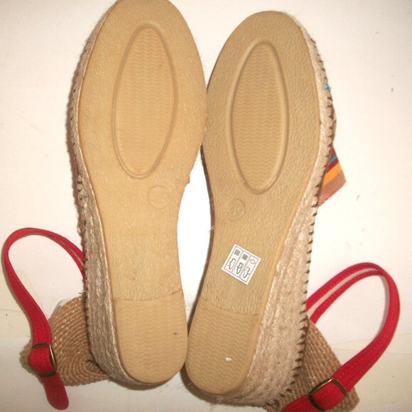 NWOB DIEGO Carmen Striped Espadrilles Handmade in Spain w Adjustable Snap Strap - Picture 8 of 8